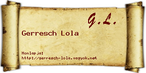Gerresch Lola névjegykártya